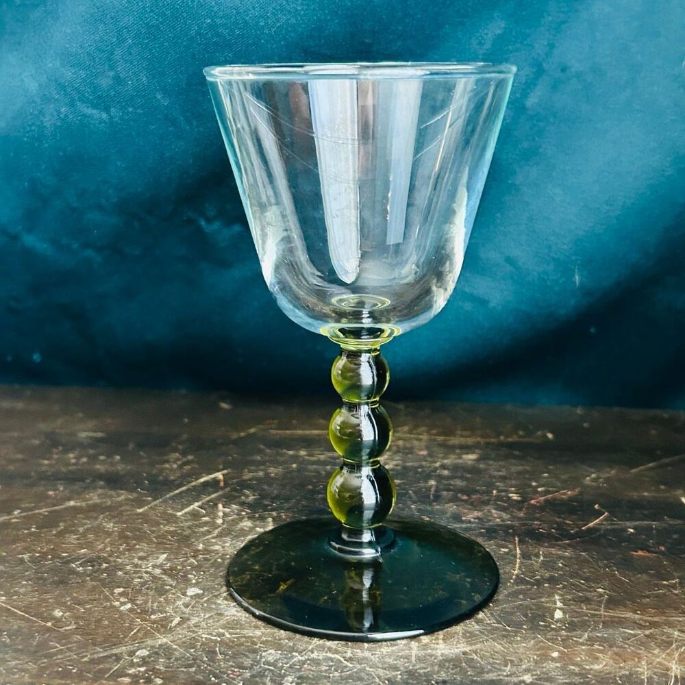 MCM Libbey Knob Hill Olive Green Liquor Cordial Sherry Glass - Picture 2 of 3